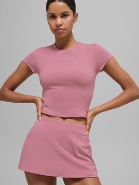 ALO Softsculpt Precision Short Sleeve Top Pink Wild Rose XXS